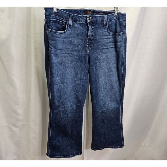 JEN7 by 7 For All Mankind Crop Kick Flare Jeans Size 16 - Picture 4 of 11